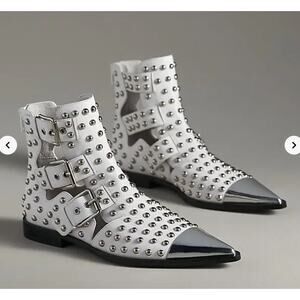 Jeffrey Campbell Trespass Studded Boots White 6